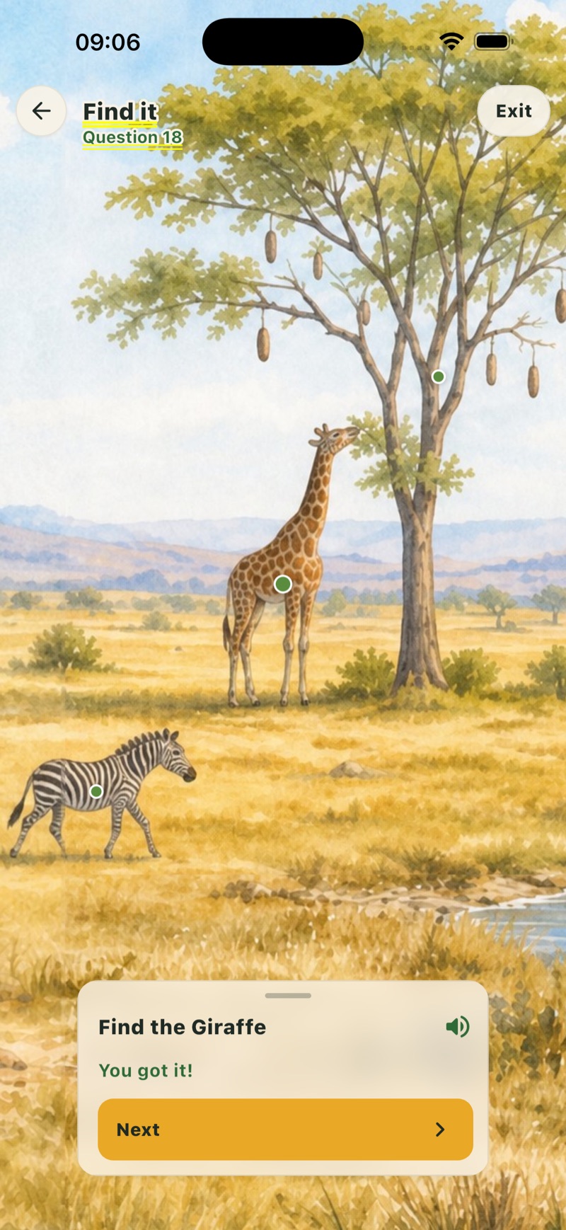 Find the giraffe on the savanna